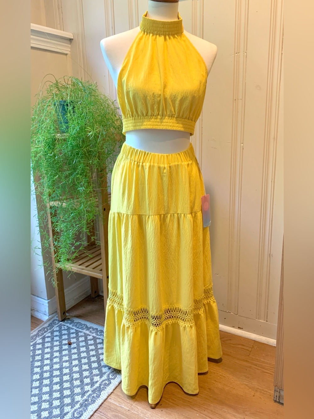 AZURA 2 PC HALTER SET EXTRA SMALL NWT Sunburst Yellow